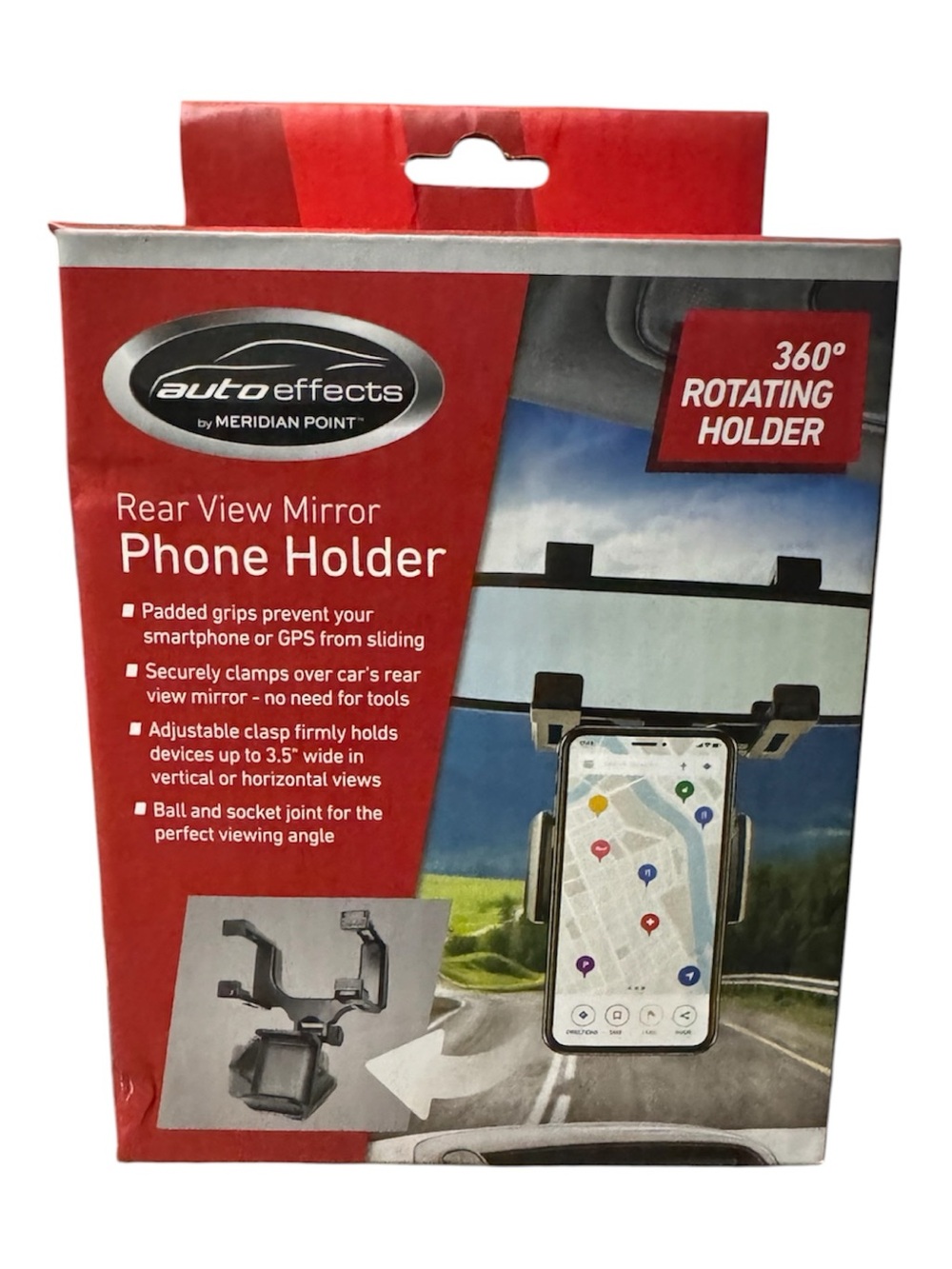 Rear View Mirror Phone Holder - Black